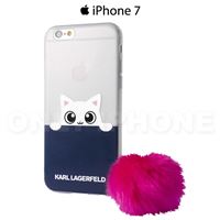 Coque iPhone 7 Karl Lagerfeld chat bleu foncé