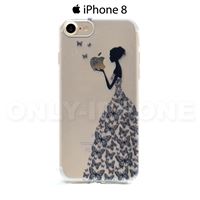 Coque iPhone 8 Robe de papillons  Noir