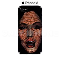 Coque iPhone 8 visage d'une femme Noir