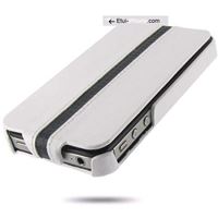 etui iphone 5 clapet blanc et carbone