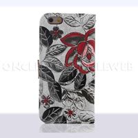 Étui iphone 6 fleur noir et rouge